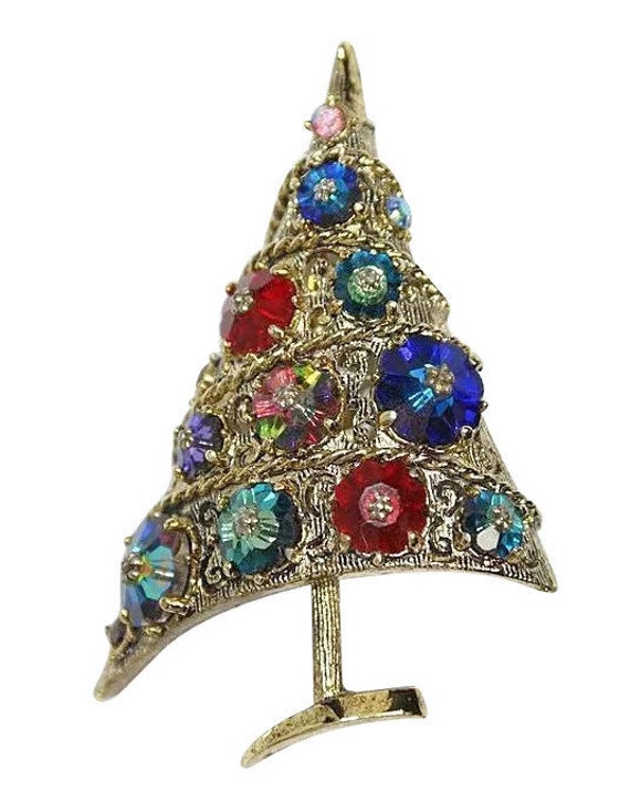 Weiss christmas tree brooch deals