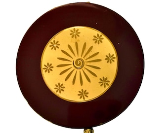 Henriette Jack in the Box Makeup Compact 1930s Expandable Powder Compact Rare Mechanical Patented  Red Enamel No U.S. Tariff