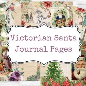 Victorian Santa Journal Pages, Christmas Junk Journal Printable, Christmas Santa Printable Journal Pages, Christmas Digital Kit