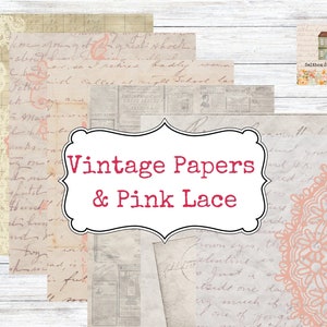 Tall Skinny Journal Digitals, paquete de papel, papel de álbum de recortes, libro mayor vintage, cartas antiguas, documentos franceses, efímera postal