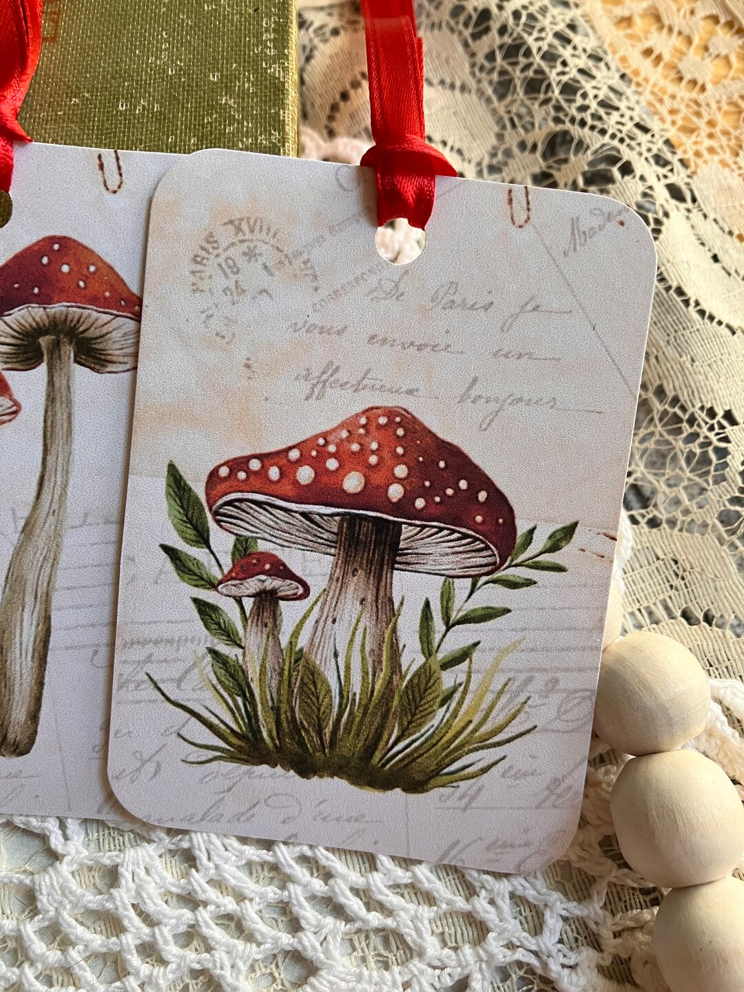 Cottagecore Mushroom Gift Tags, Party Favor Tags, Mushroom Baby Shower