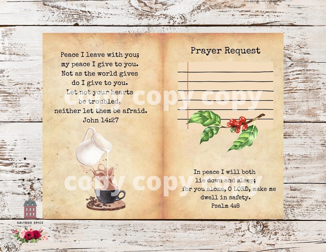 Coffee Scripture Journal Pages Bible Coffee Junk Journal Kit - Etsy