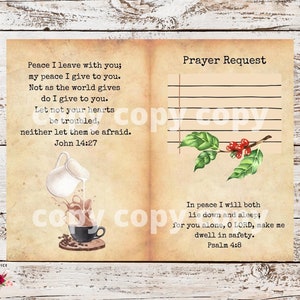 Coffee Scripture Journal Pages, Bible Coffee Junk Journal Kit, Peace ...