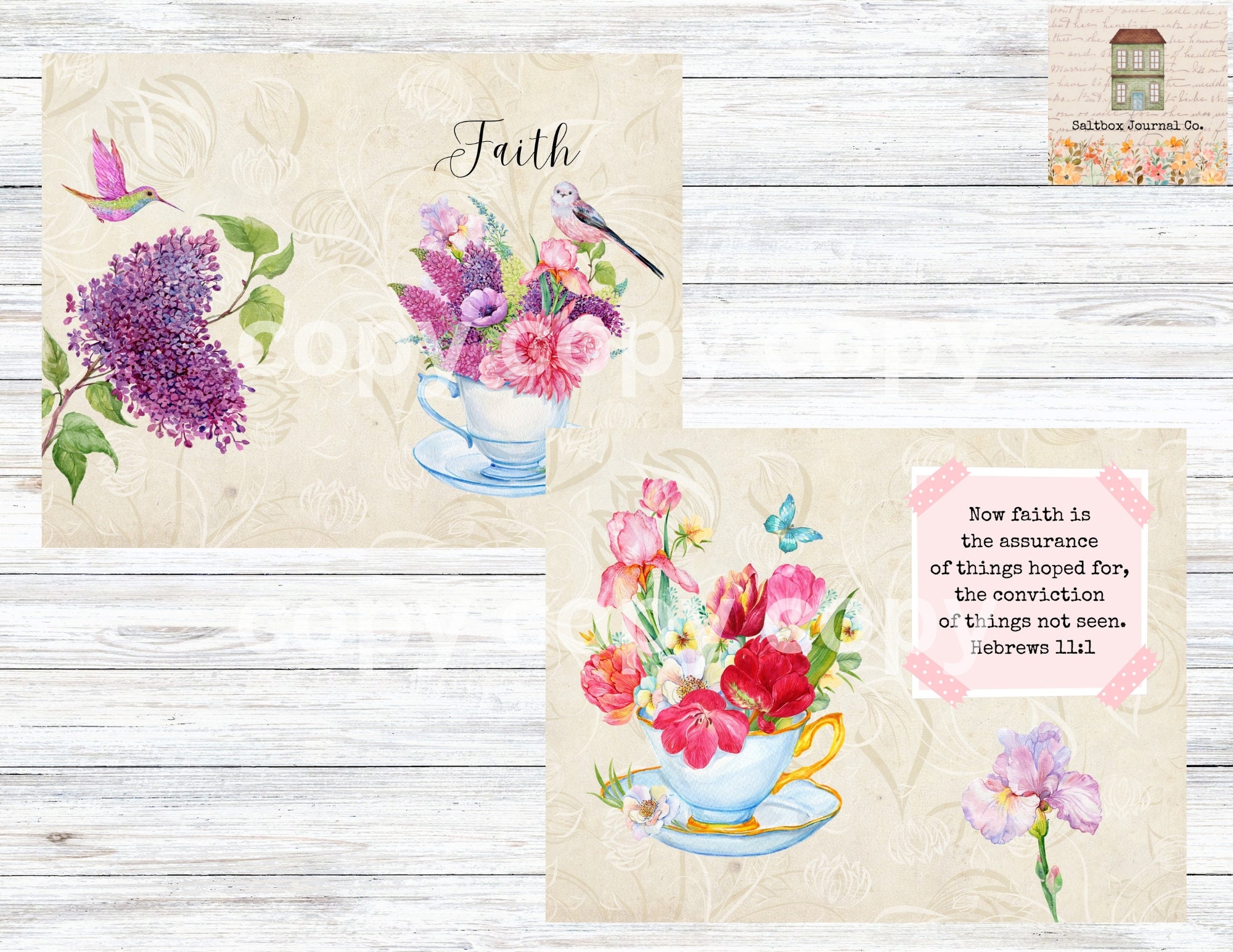 Scriptures on Faith Journal Pages, Printable Teacup Journal, Teacups ...