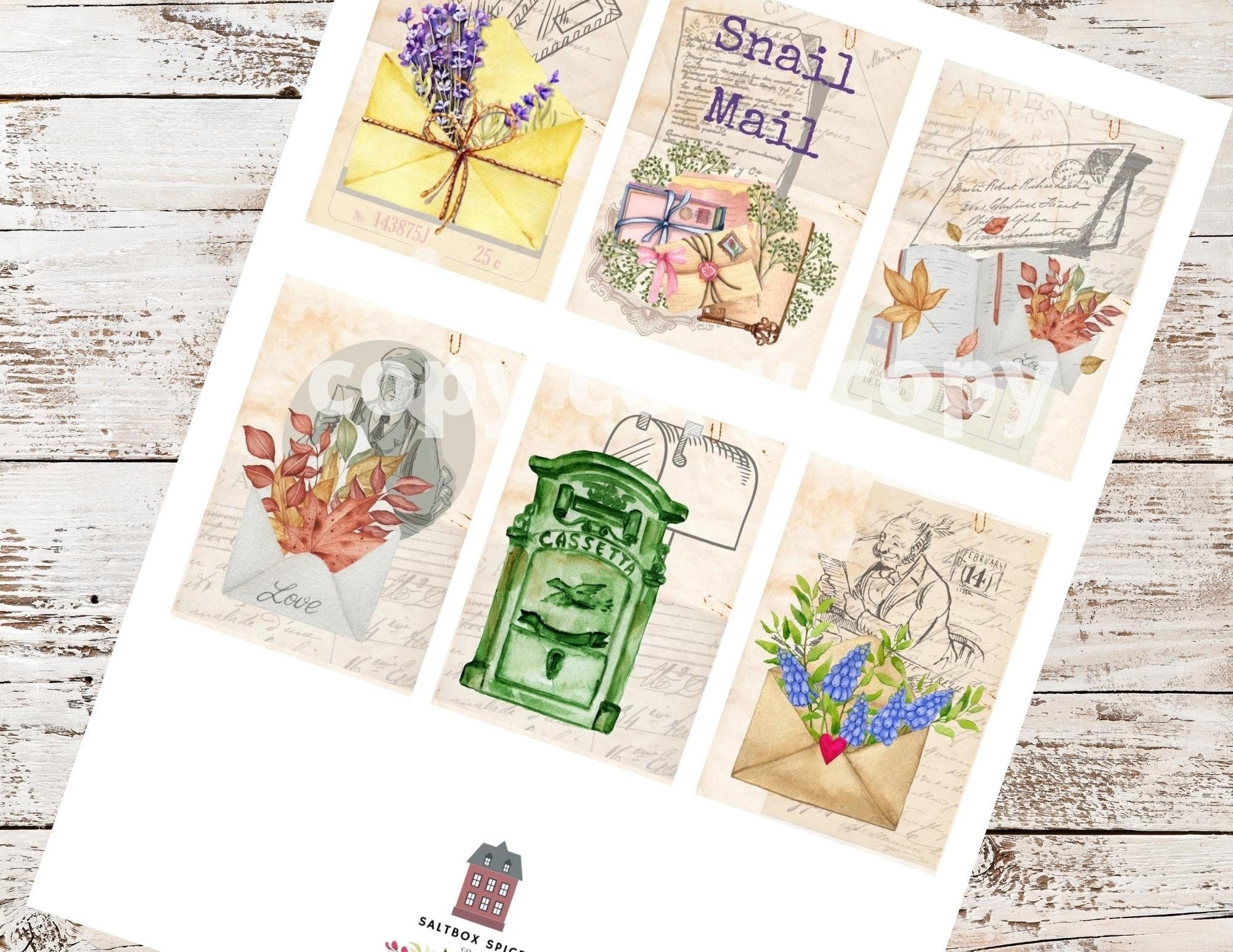 Happy Mail Snail Mail Lover Digital Vellum Paper Printable for Ring  Planners & Travelers Notebooks 