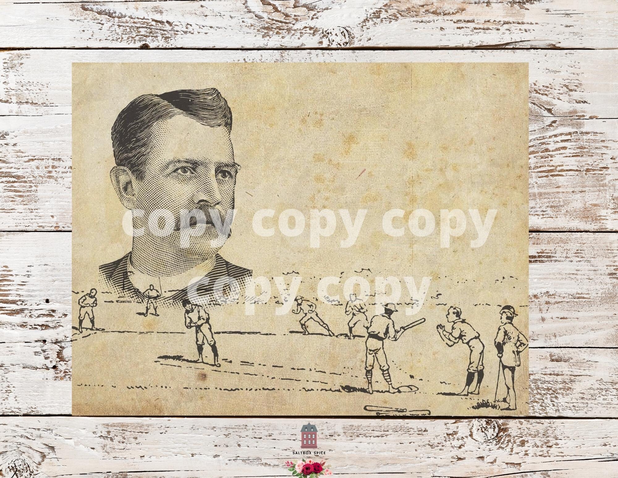 Vintage Baseball Journal Pages, Printable Baseball Collage Sheet ...