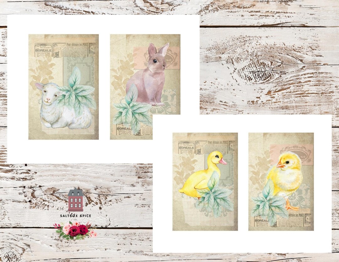 Printable Easter Animals 6 X 4 Inch Instant Download Baby - Etsy