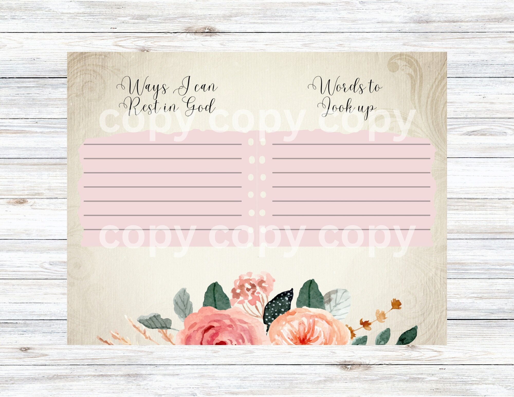 Printable Bible Journal, Rest Journal Pages, English Garden Theme, Bible Journal Pages ...