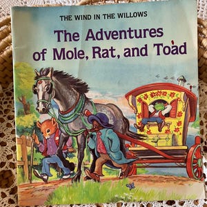 Vintage 1982 The Wind in the Willows Book: Mole, Rat, and Toad Adventures