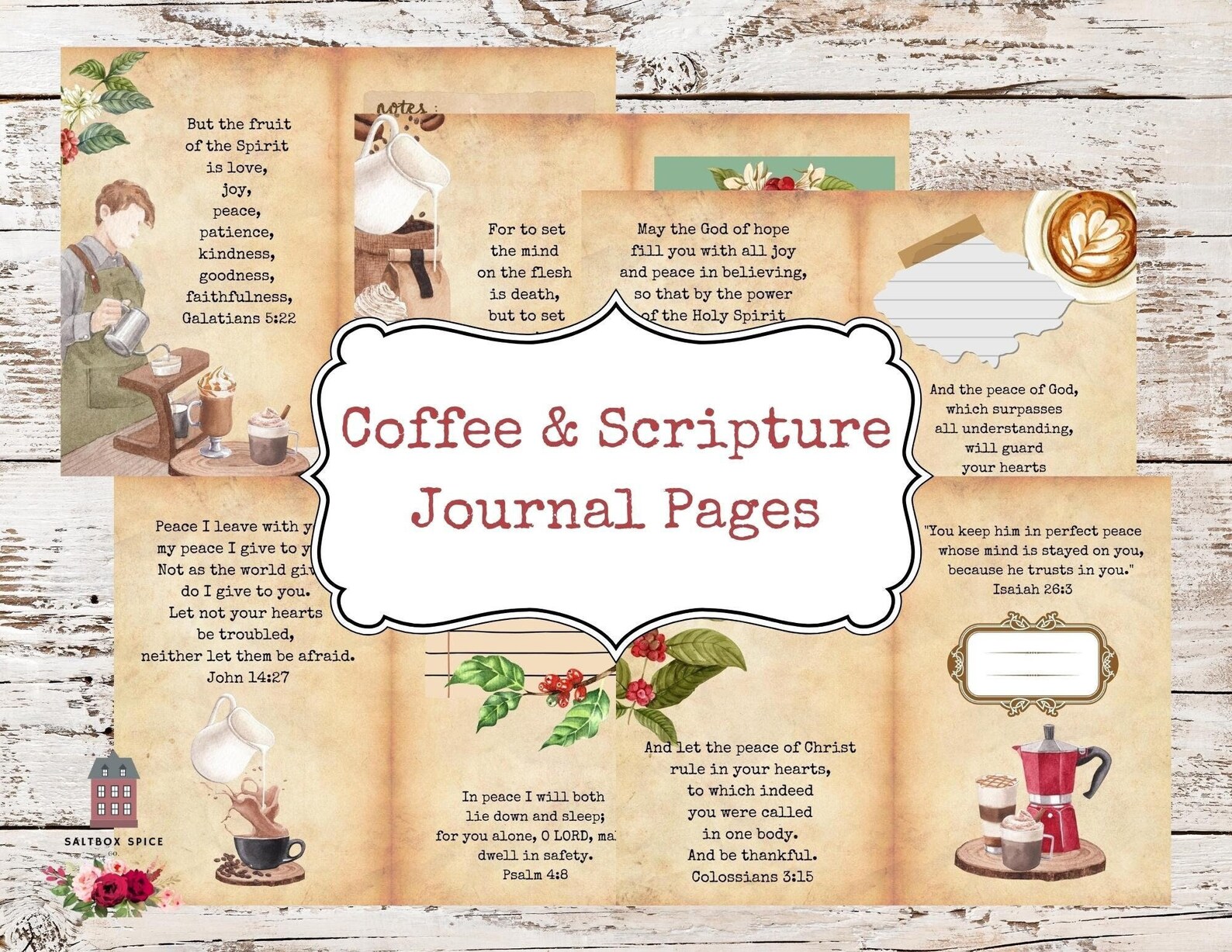 Coffee Scripture Journal Pages Bible Coffee Junk Journal Kit - Etsy
