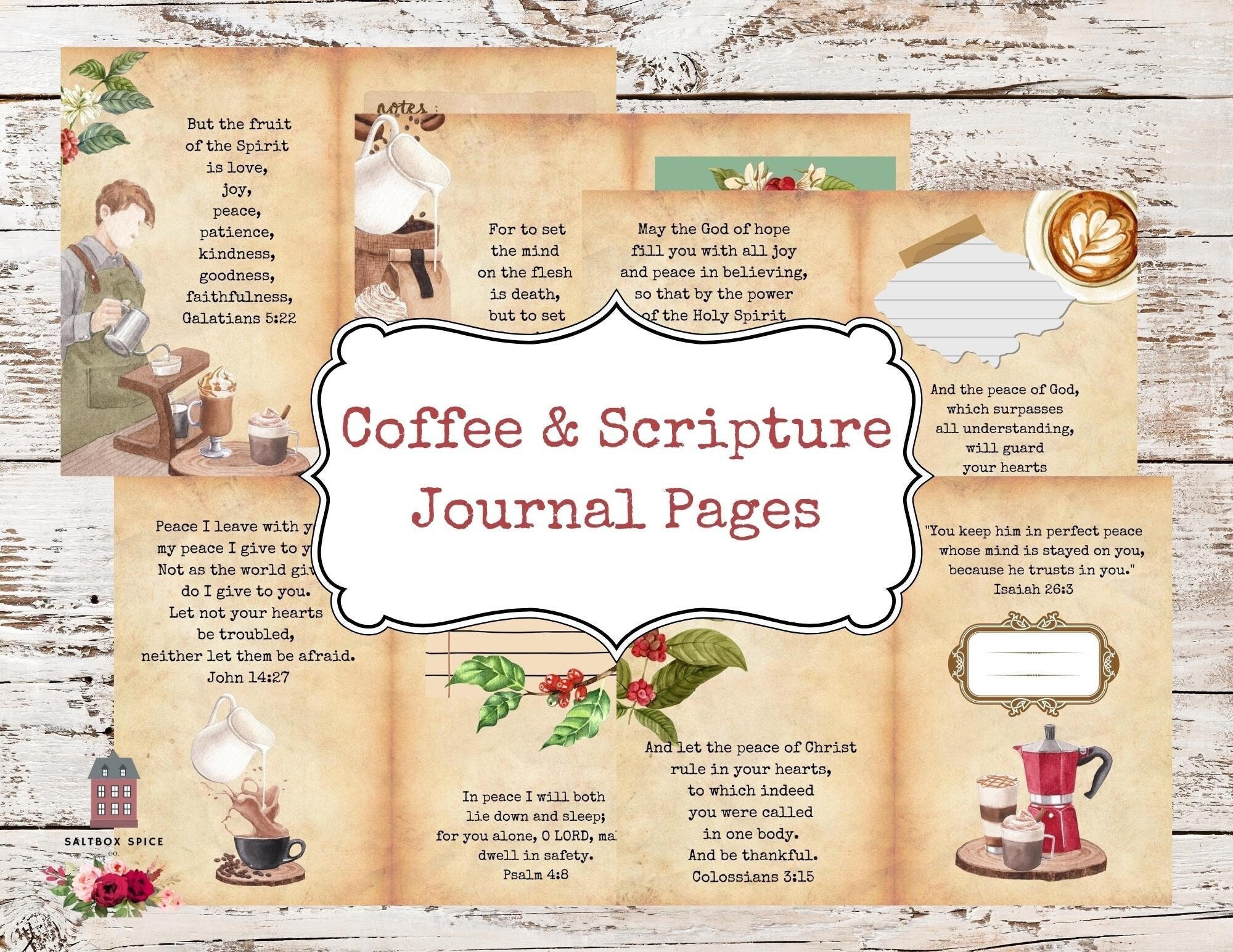 Coffee Scripture Journal Pages Bible Coffee Junk Journal Kit - Etsy