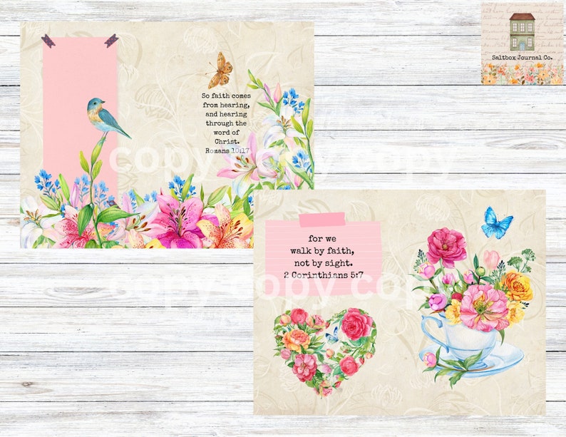 Scriptures on Faith Journal Pages, Printable Teacup Journal, Teacups ...