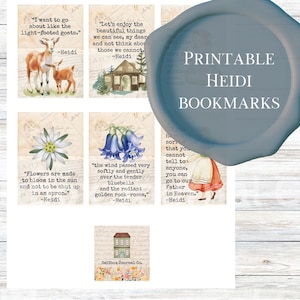 Printable Heidi Bookmarks: Literary Gift Tags (Digital Download)