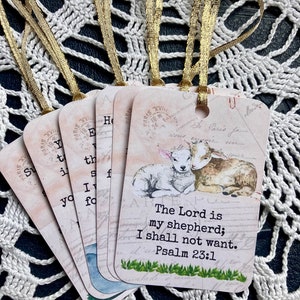 Psalm 23 Scripture Cards, Memory Verse Cards, Prayer Journal Tags, Bible Journaling, The Lord is my Shepherd, Scriptures for Kids