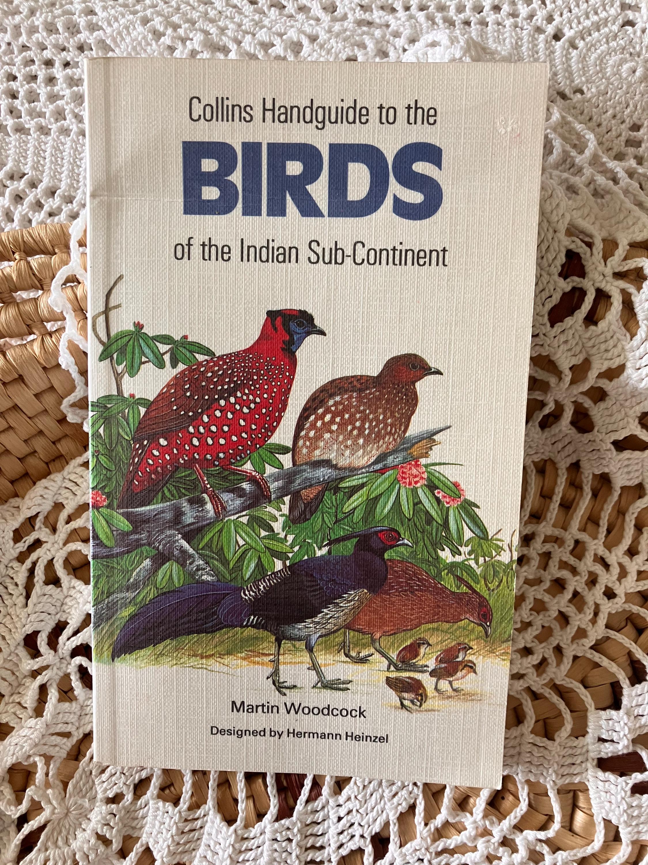 1989 Collins Handguide to Birds of the Indian Sub-Continent by Martin Woodcock | Vintage Birdwatching Book | Ornithology Field Guide