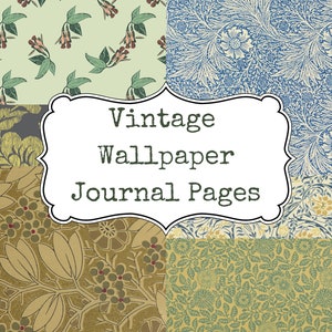 Vintage Digital Paper, Wallpaper, 1940&#39;s wallpaper, Scrapbook collage sheets, scrapbook paper, Junk Journal Page