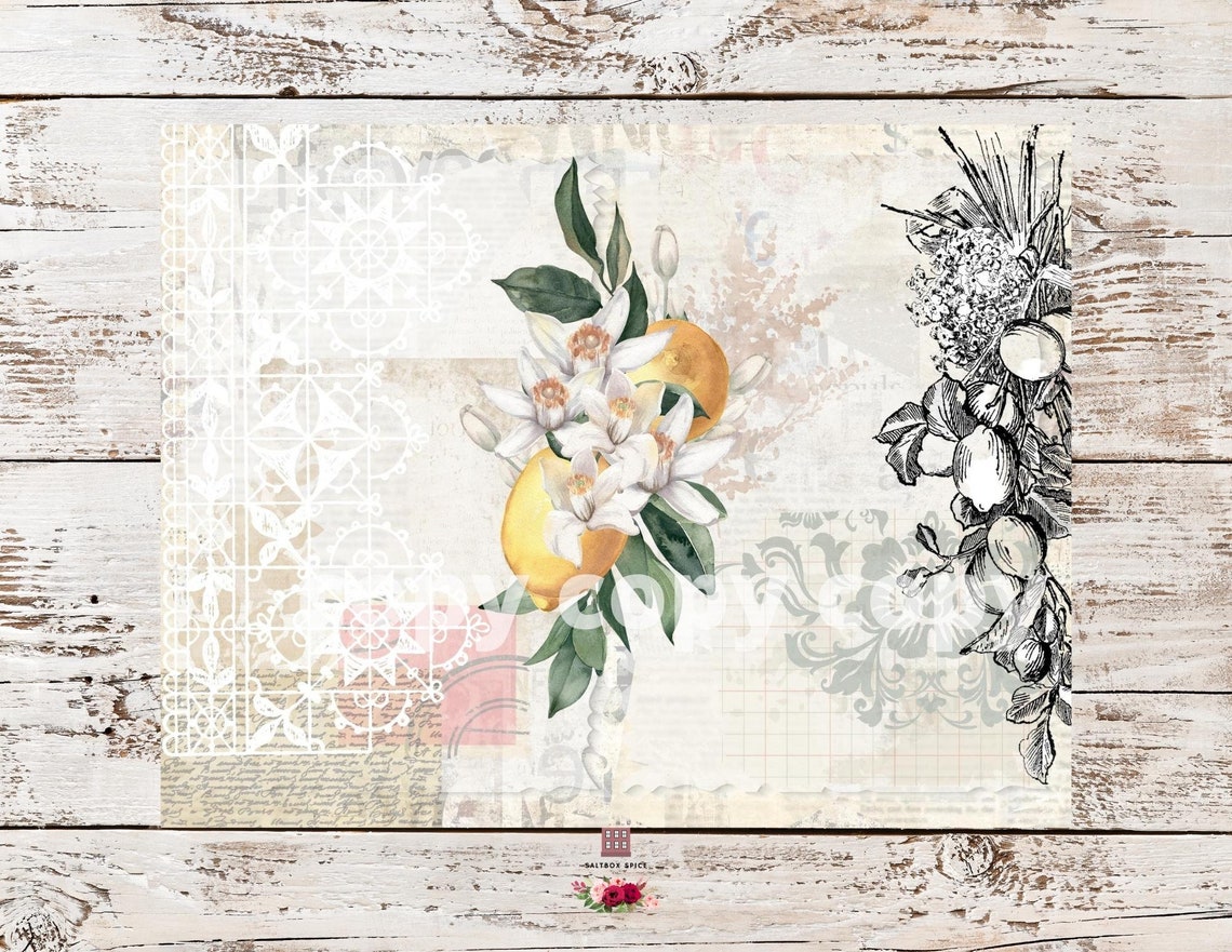Lemon Junk Journal Pages, Vintage Lemon, Digital Junk Journal Kit ...