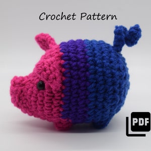 Bisexual Pride Pig Crochet Pattern