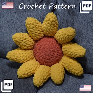 Crochet Pattern | Sunflower Pillow | Sunflower Plush