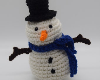 Crochet Snowman with Scarf and Top-hat