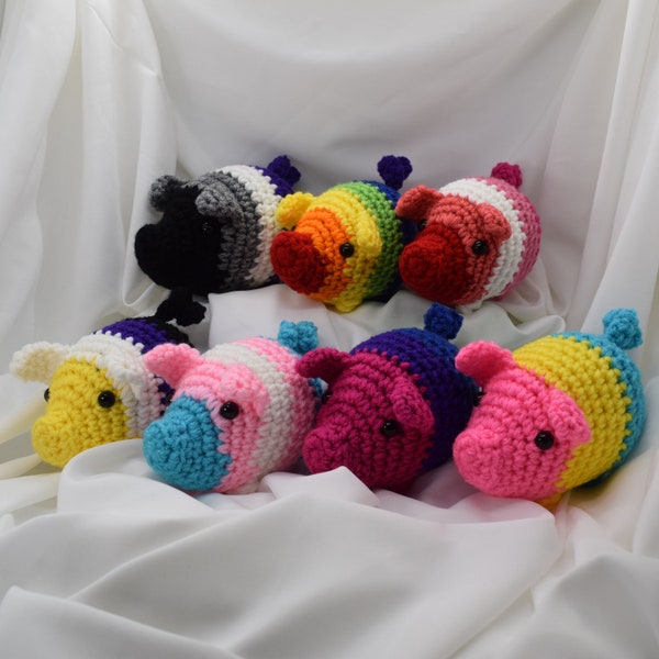 Mini Crochet LGBTQ+ Pride Pigs