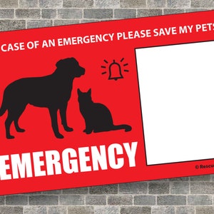 Dog Pet Emergency Window Decal Printable Save Your Animals: Dogs, Cats ...