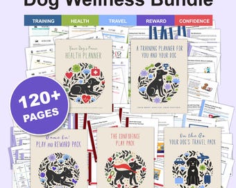 Planificador canino: registros de salud, registros de entrenamiento, diario de viaje, archivos PDF rellenables y hojas de cálculo de Google