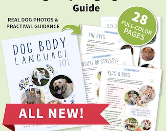 Dog Body Language 101 Guide, Canine Behavior & Stress Signals, Printable Dog Training PDF for Dog Parents