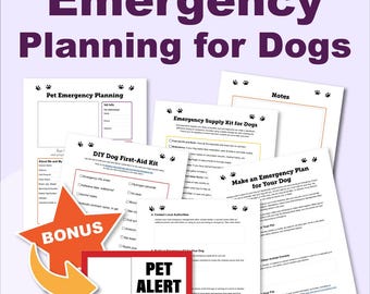 Kit di pianificazione di emergenza per cani: lista di controllo stampabile per la sicurezza e il primo soccorso per la preparazione degli animali domestici
