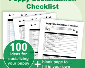 Puppy Socialization Checklist – Printable & Fillable Social Skills Tracker for Confident Dogs