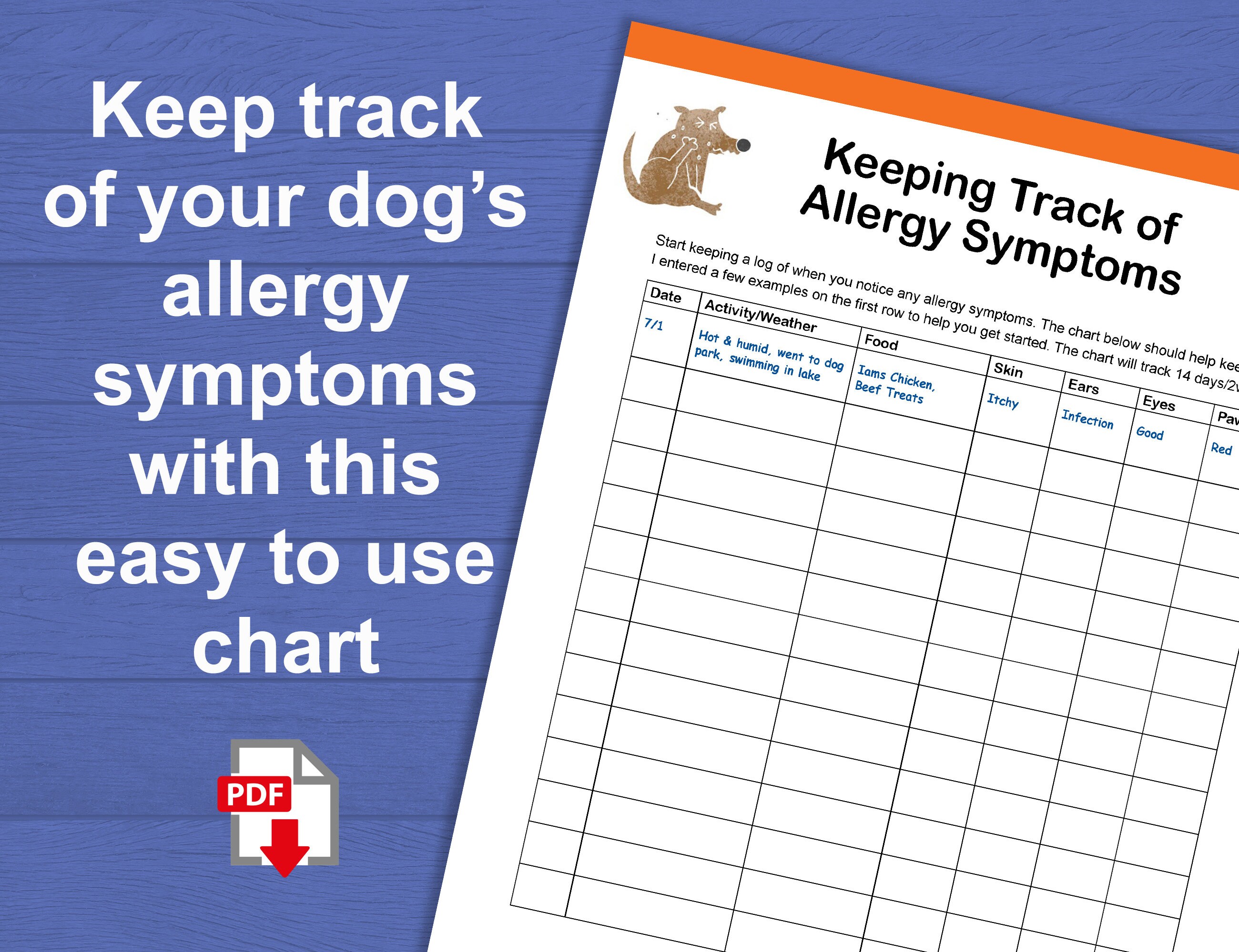 Photo inspiration: Gallery Detail: Puppy Dog Allergy Tracker Journal Track Symptoms And Reactions To