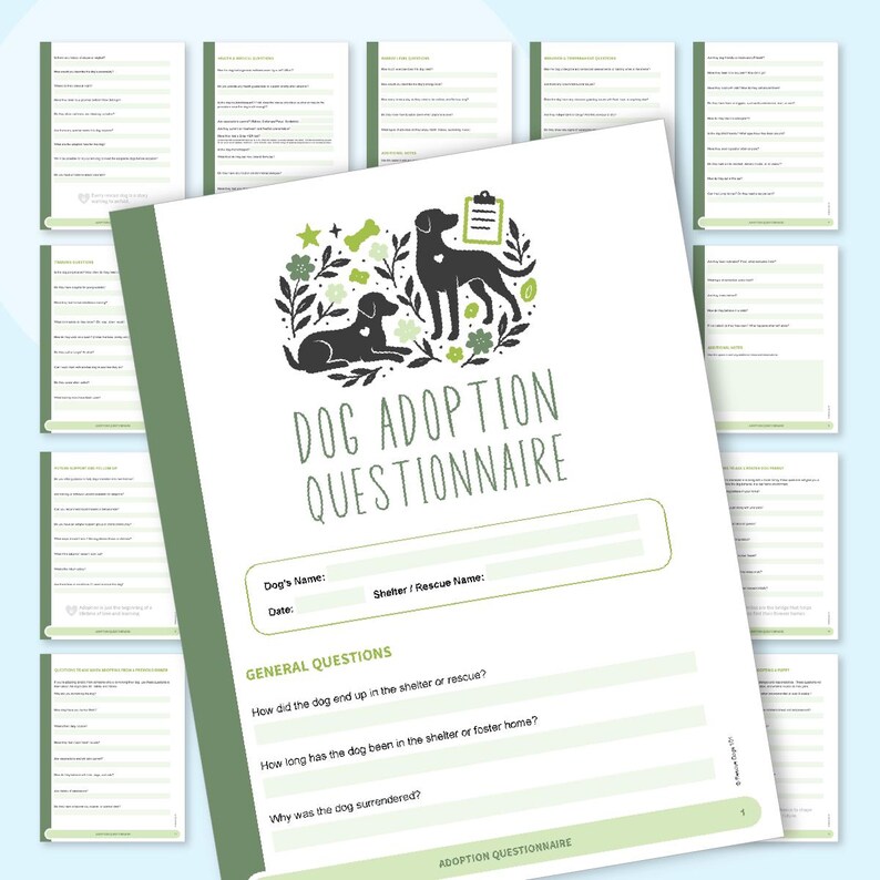 Dog Adoption Questionnaire – Printable & Fillable Checklist to Find ...