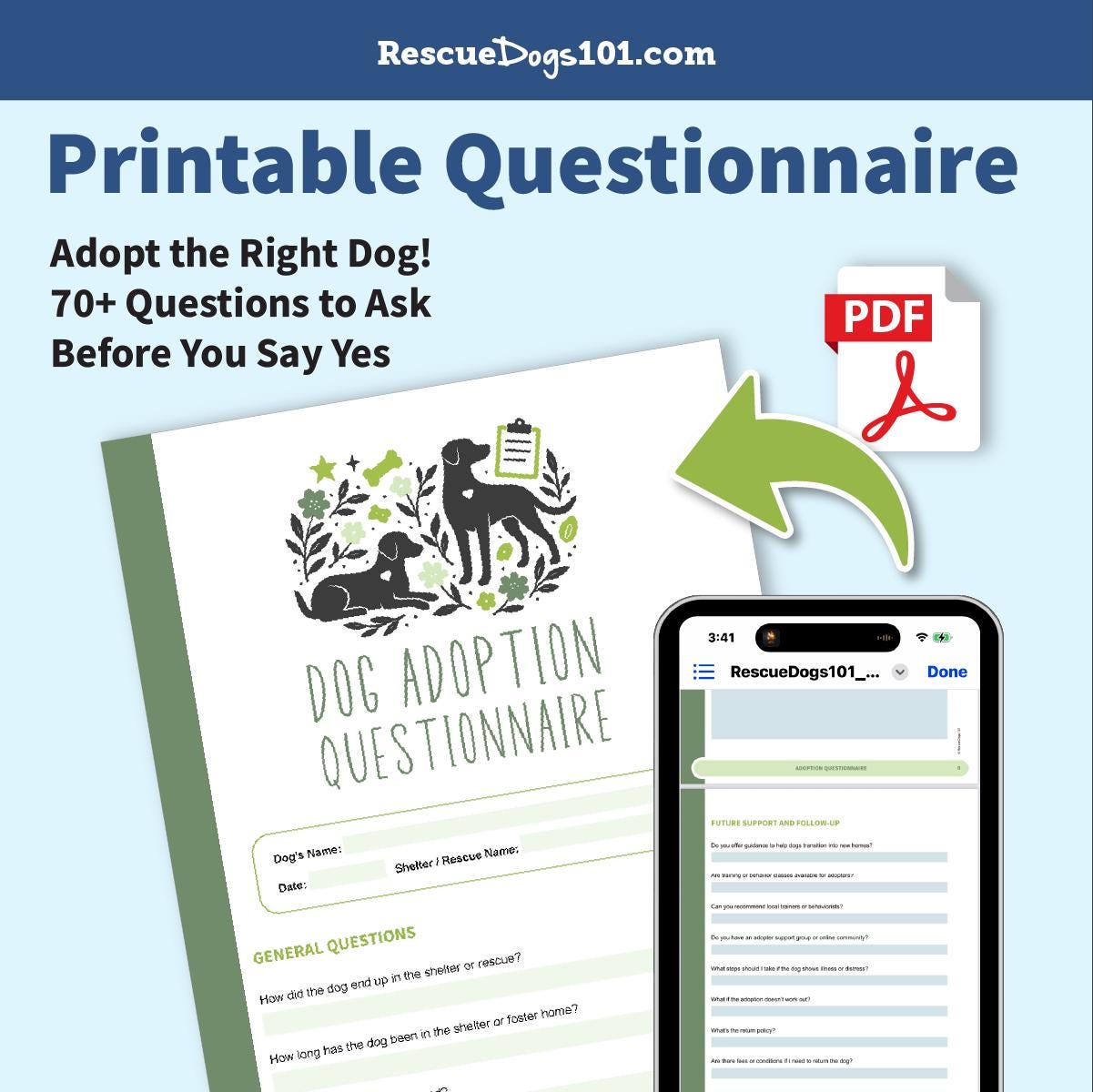 Dog Adoption Questionnaire – Printable & Fillable Checklist to Find ...