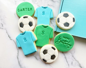 Personalised cookies, personalised biscuits, football themed gift for him for her