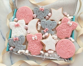 Baby shower cookies, personalised baby shower new baby biscuits