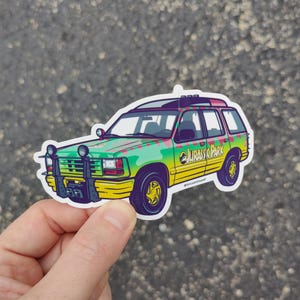 ジュラシック・パーク - 象徴的な JP SUV ステッカー