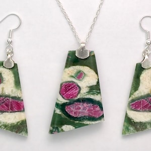 Ruby in Fuchsite collection - Sets of earrings with matching pendants