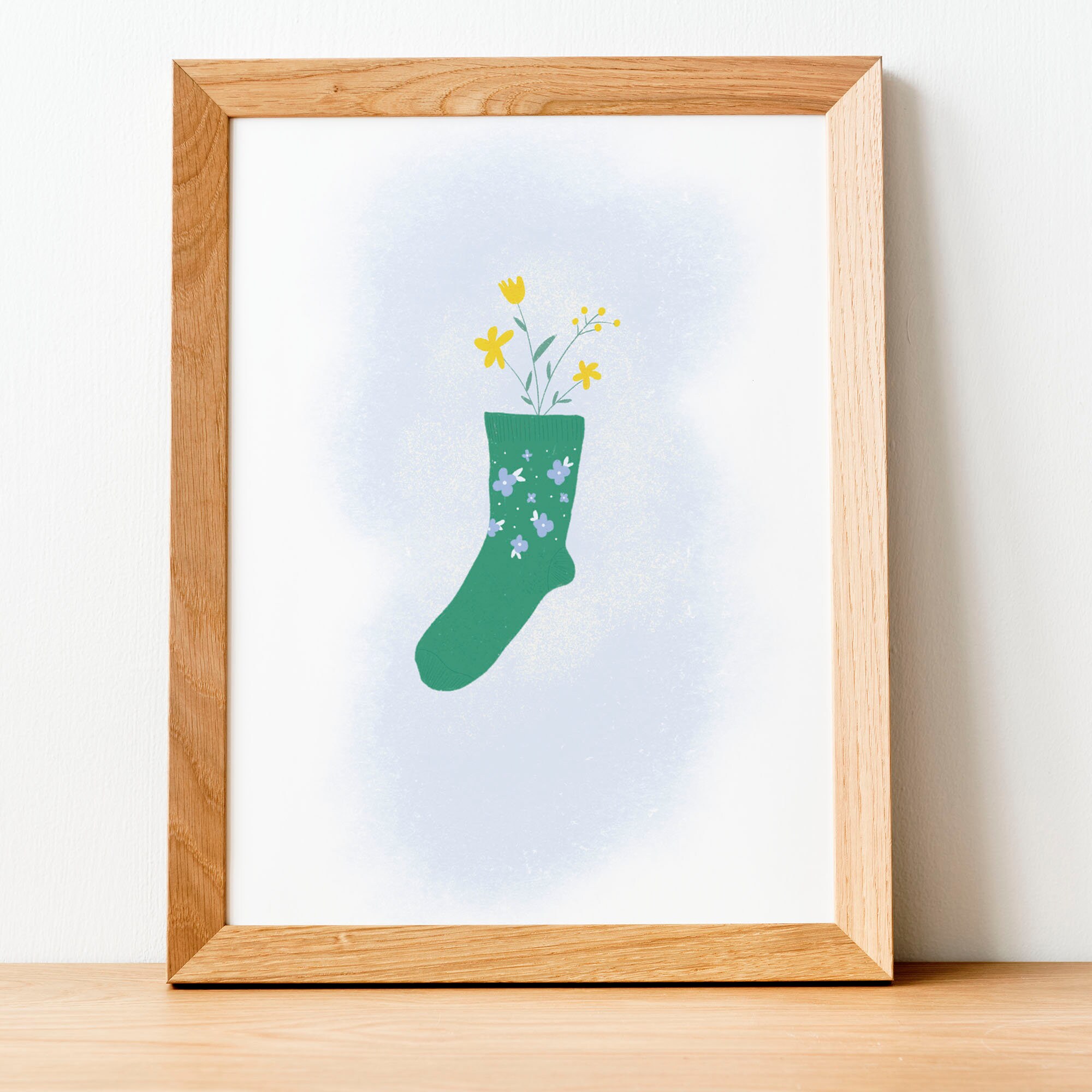 Affiche Chaussette à Fleurs