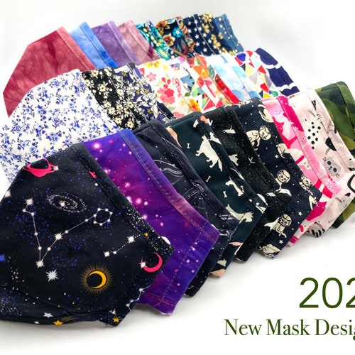 Face Mask with Nose Wire Filter Pocket Washable Cotton Face Mask Protective 3 layer