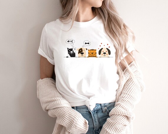 Cat Lover Shirt Funny Dog and Cute Cat Shirt popular Right | Etsy