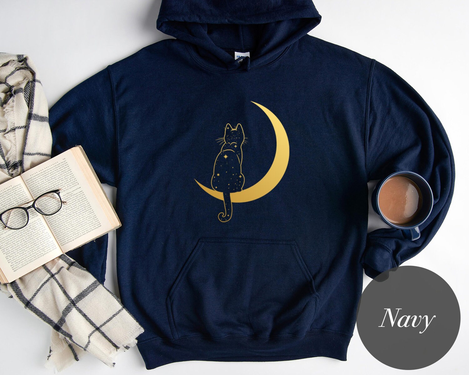 Cat in the Moon Hoodie Unisex Hoodies Gift for Her Gift for | Etsy