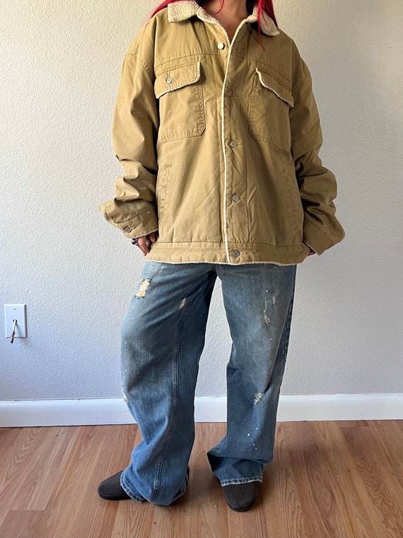 Vintage GAP Sherpa Brown Denim Jacket