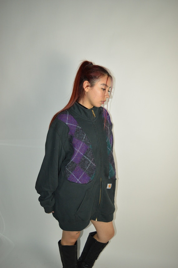 Reconstructed Carhartt Sweater Zip Up Jacket - image 1