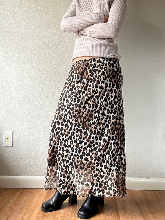 Vintage Cheetah Print Maxi Skirt
