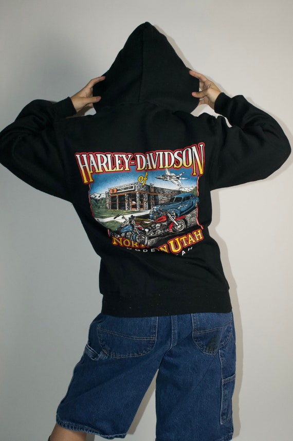 Sweat à Capuche Zip-up Harley-Davidson #1 Racer - Taille XXL Homme - Noir Et Bleu, Neuf