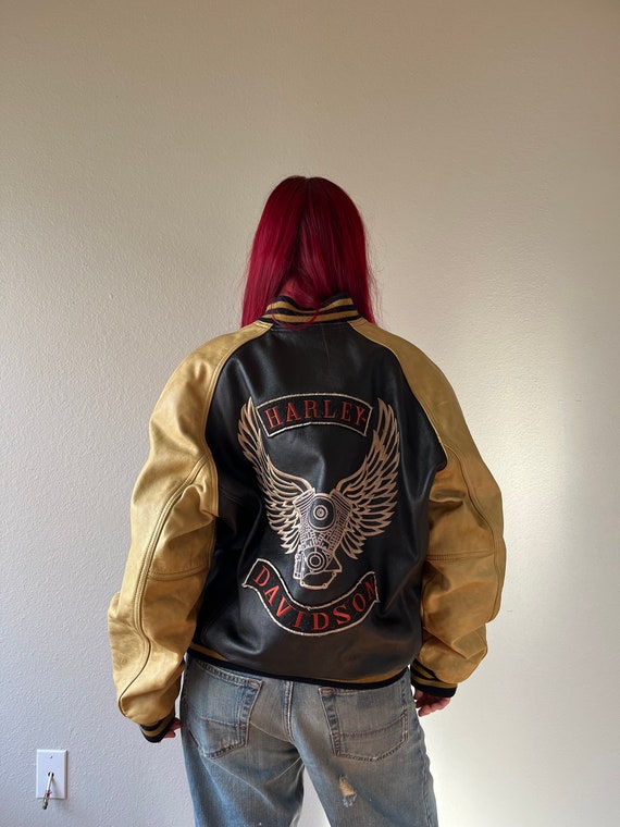 Vintage Harley Davidson Leather Embroidered Jacket