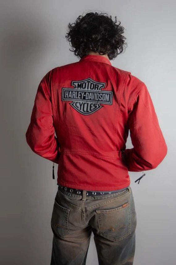 Vintage Harley Davidson Red Moto Jacket