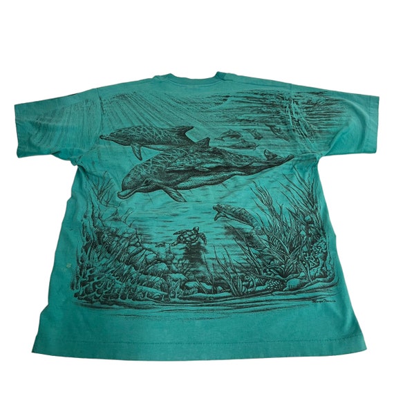 Vintage Dolphins All Over Print Shirt - image 2