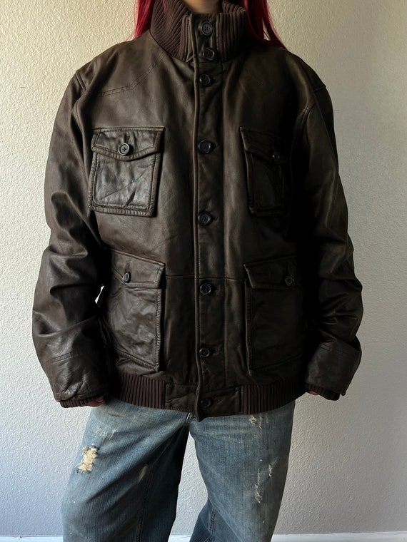 Vintage Gap Leather Utility Jacket