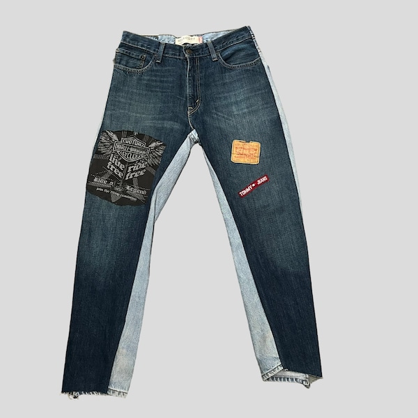 Reconstructed Levi’s Harley Davidson Patchwork Jeans